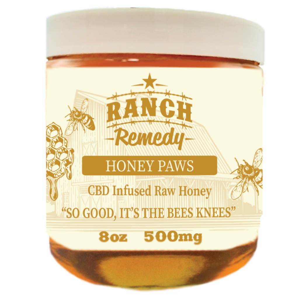 Ranch Remedy Premium CBD Raw Honey for all animals - 500 mgs of CBD (NO THC) to calm your pet's anxiety and boost their immune system.